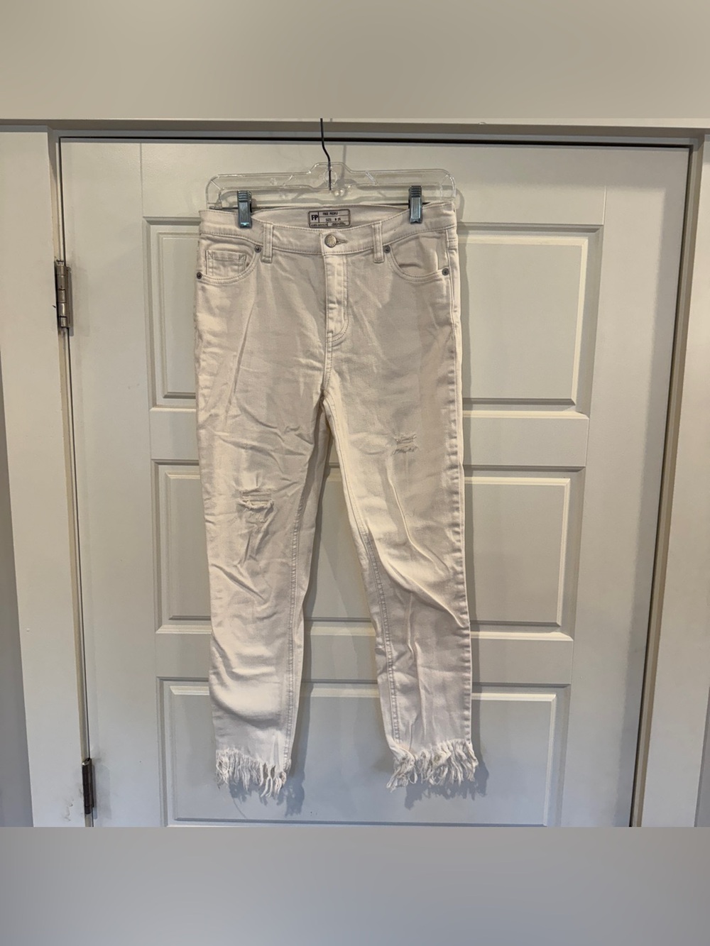 Free People Women’s Jeans Skinny Leg White Denim Size 26